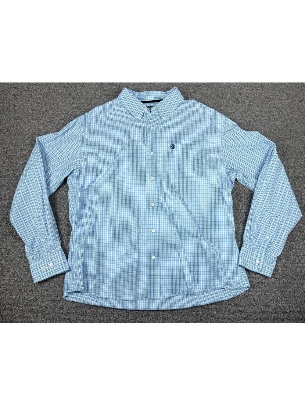 Duck Head Jeans Co Mens XL Blue Plaid Button Down Long Sleeve Preppy Spring